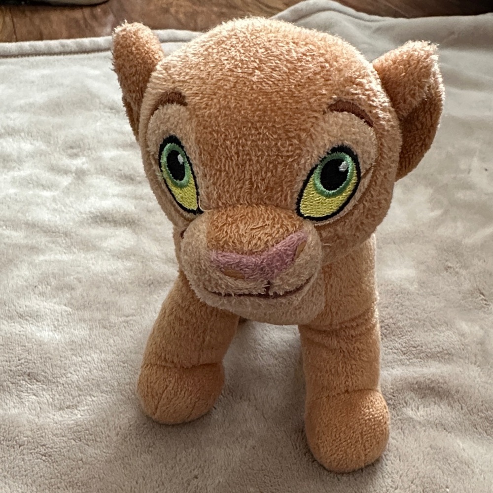 Disney Tan Simba Plush with Green Eyes and Pink Nose